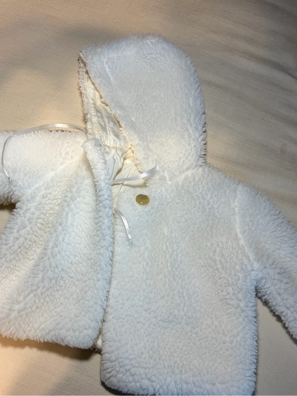 Millicent’s Baby White Sherpa Hooded Jacket - Cozy Infant Coat